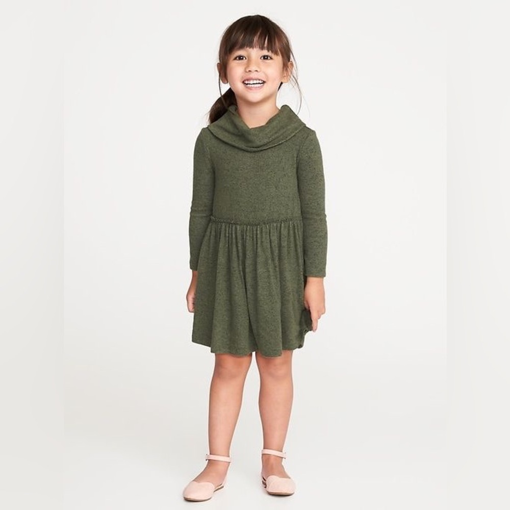 OLD NAVY Fit & Flare Plush-Knit Cowl Neck Dress